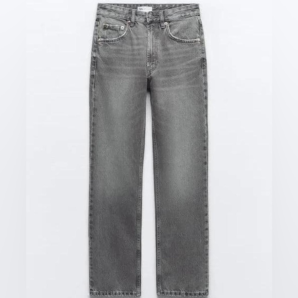 Women Zara Trf Straight Leg Jeans With A High Waist